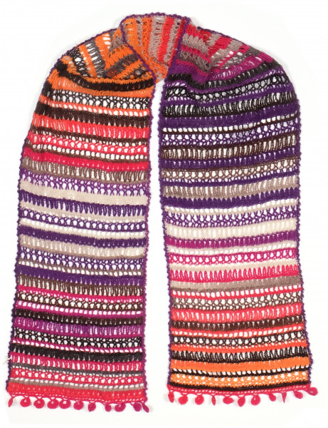 Colorful crocheted shawl