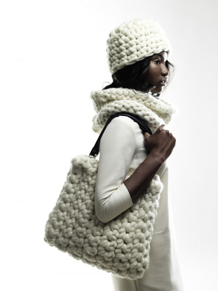 Crocheted hat white cloud