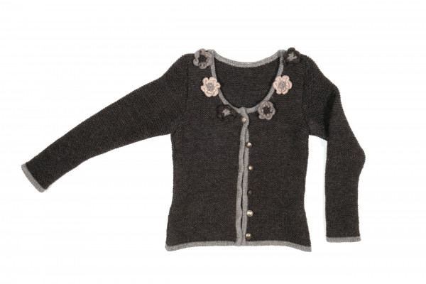 Country inspired jacket with felted flowers