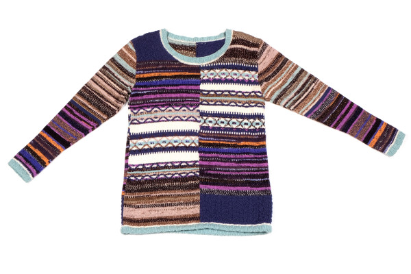 Jacquard patchwork pullover