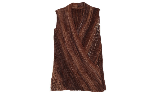 Diagonal knit wrap tunic