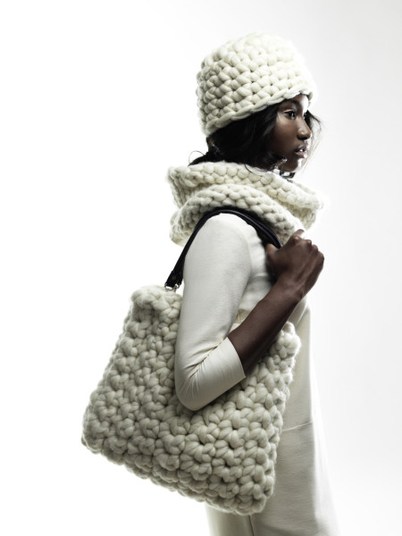 Crocheted hat white cloud